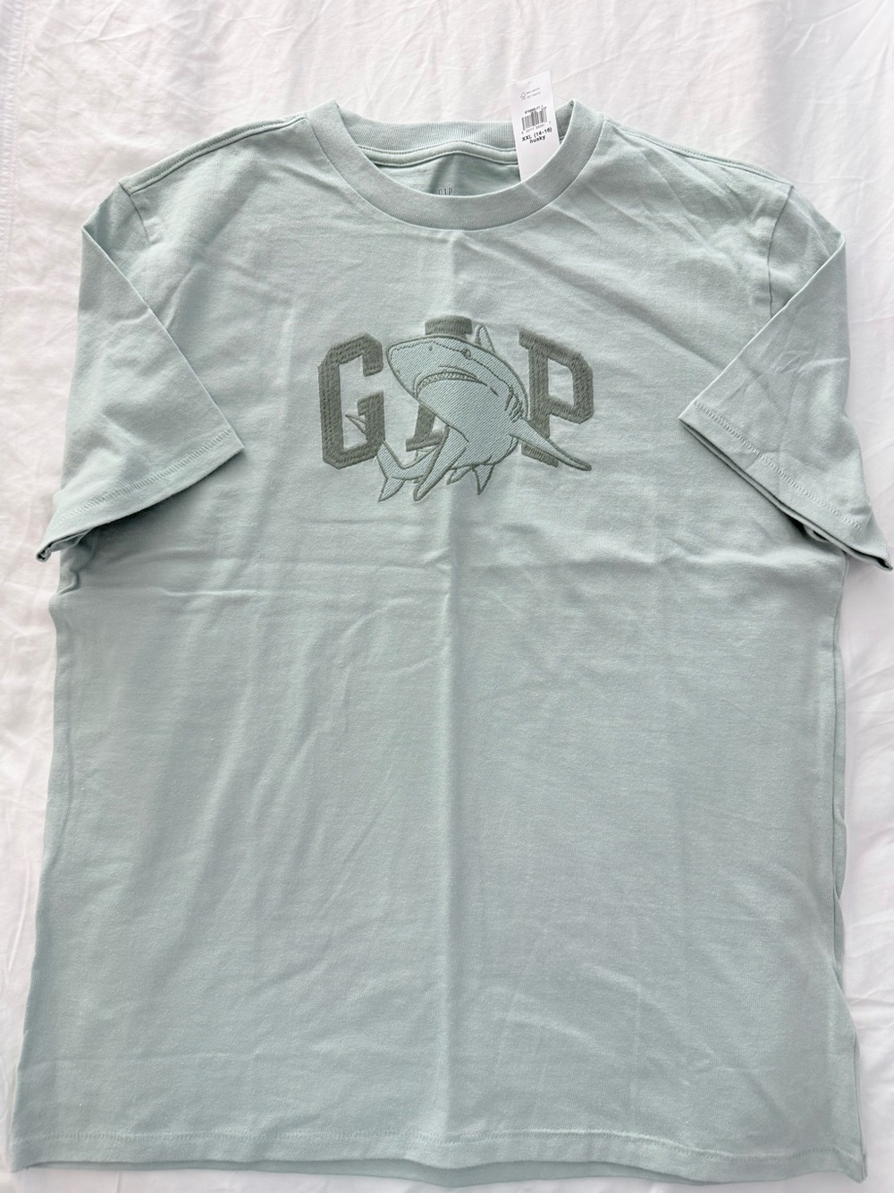 GAP Kids Sage Short Sleeve Tee with Shark Graphic